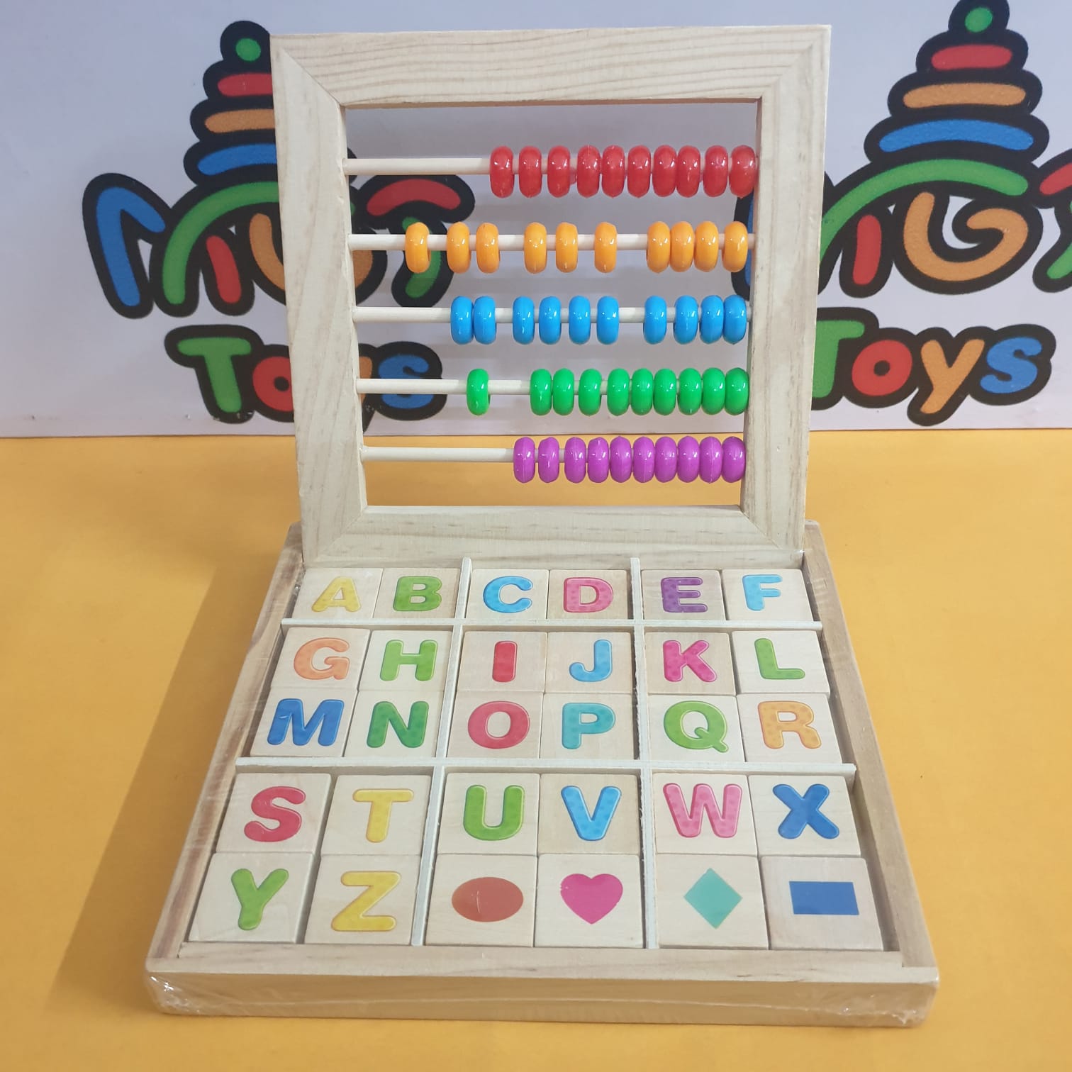 Wooden Abacus Counting Rack With Capital Alphabets Blocks – MGT Toys