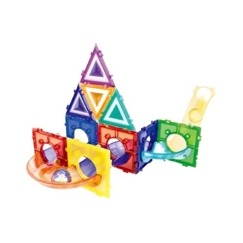 Multicolour Tile 3D Construction Building Blocks With Ball Track