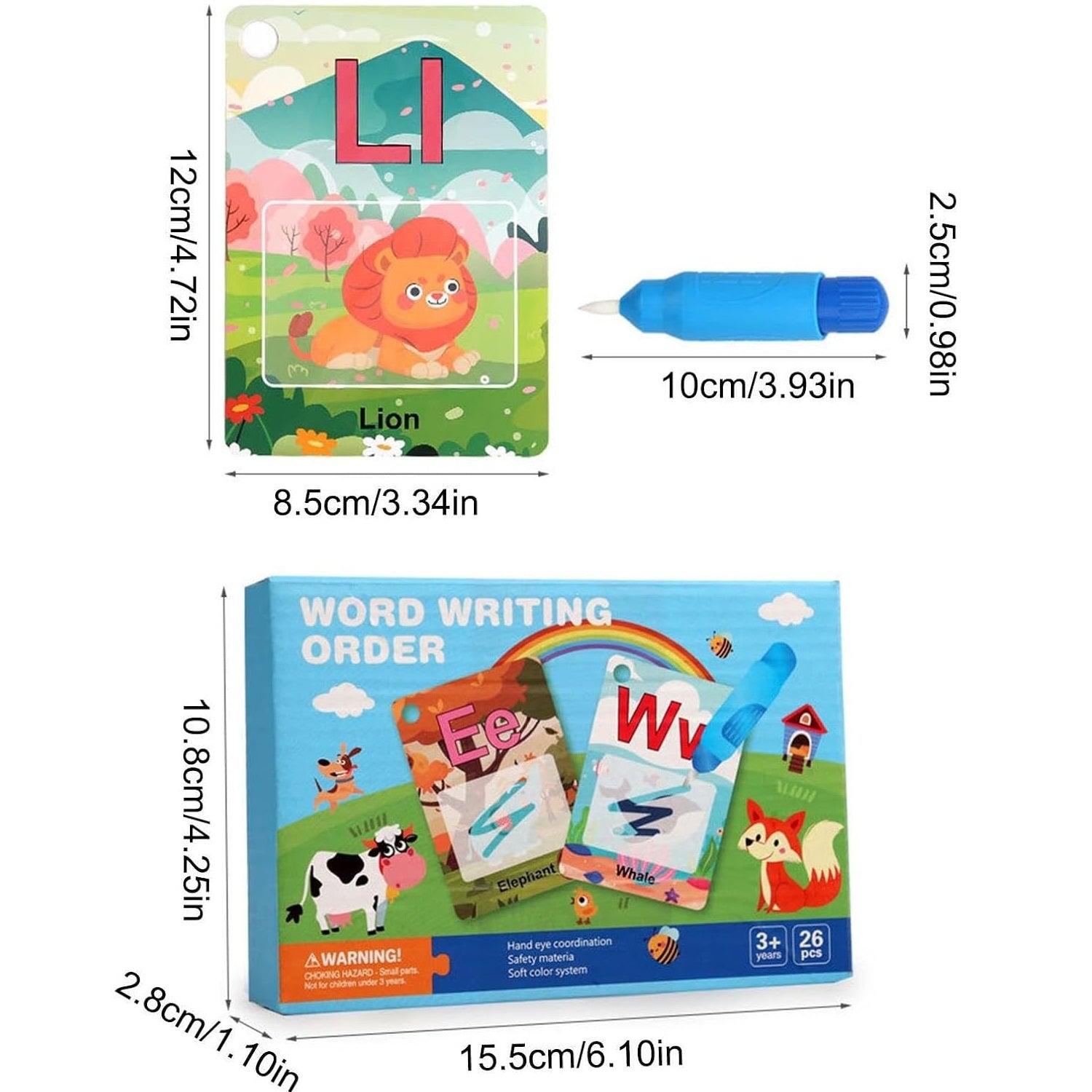 Magic Reusable Water Coloring Flash Cards With Pen