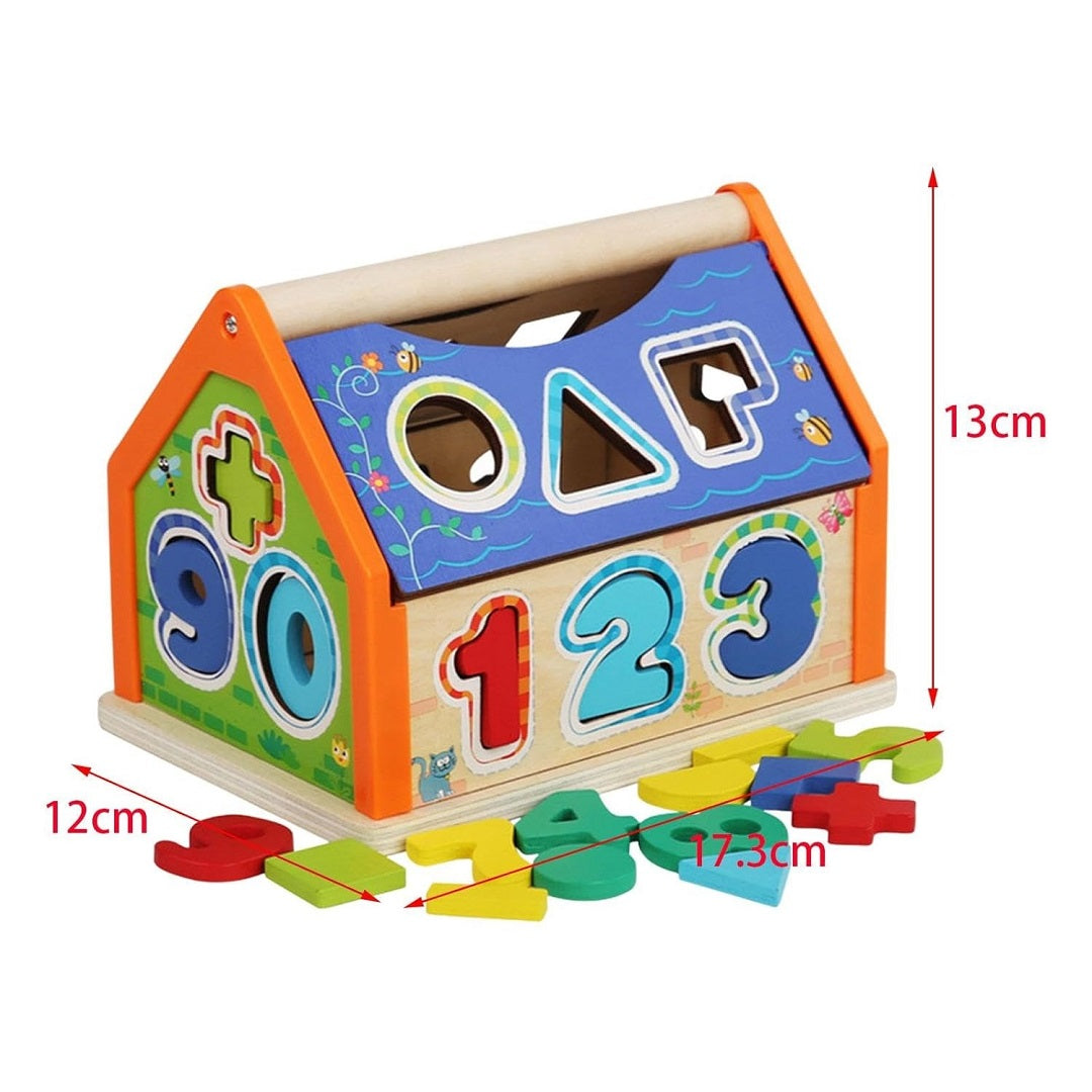 Wooden Digital Number & Shapes Smart House