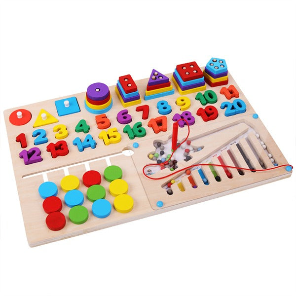 Wooden 6 in 1 logarithmic Activity Jumbo Busy Board