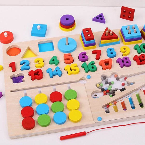 Wooden 6 in 1 logarithmic Activity Jumbo Busy Board