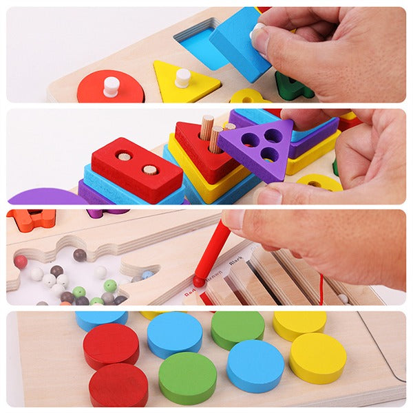 Wooden 6 in 1 logarithmic Activity Jumbo Busy Board