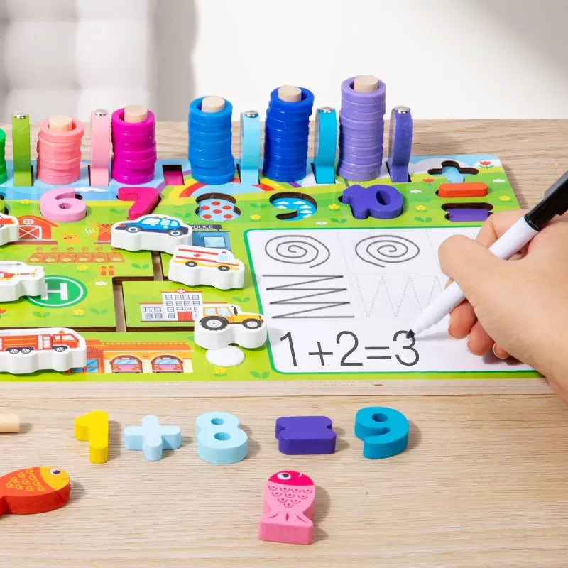 Wooden 4 in 1 logarithmic Activity Busy Board