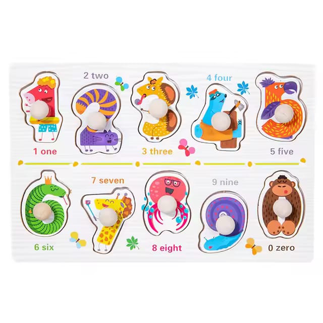 Wooden Sorting Peg Puzzle Knob Boards