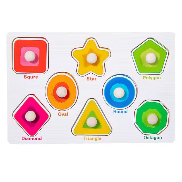 Wooden Sorting Peg Puzzle Knob Boards