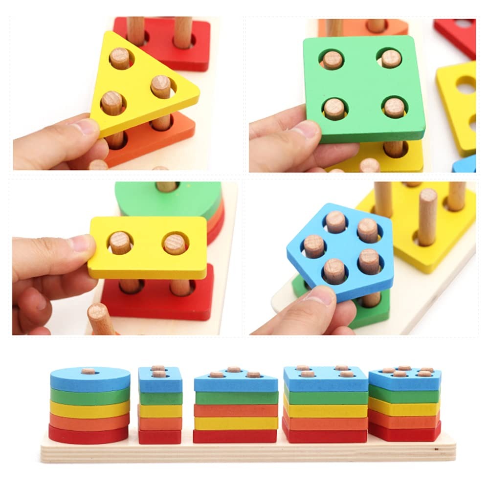 Wooden Multicolor Geometric Shape Sorter