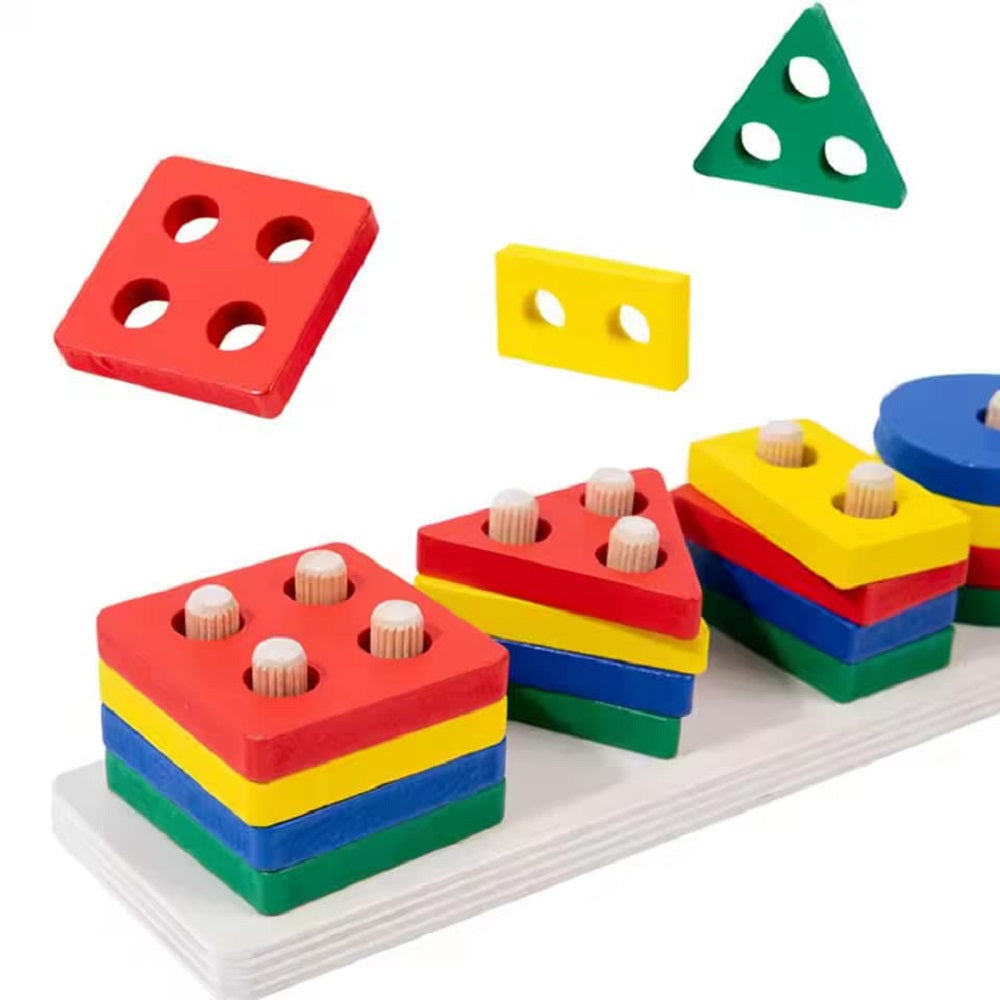 Wooden Multicolor Geometric Shape Sorter