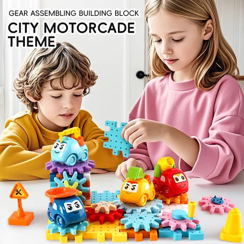 Car Theme Gear Engineering Building Blocks
