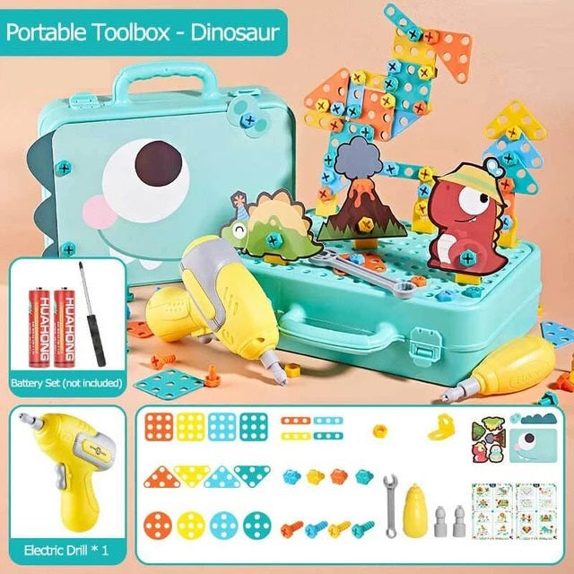 Dino Theme Creative Tool Box Set 163 Pcs