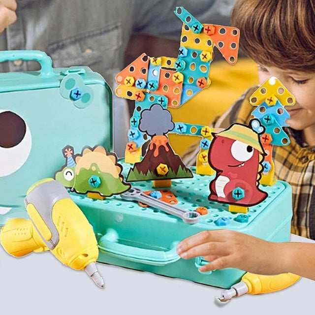 Dino Theme Creative Tool Box Set 163 Pcs