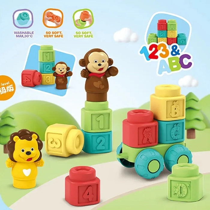 Multicolor Soft Rubber Alphabets & Numbers Blocks