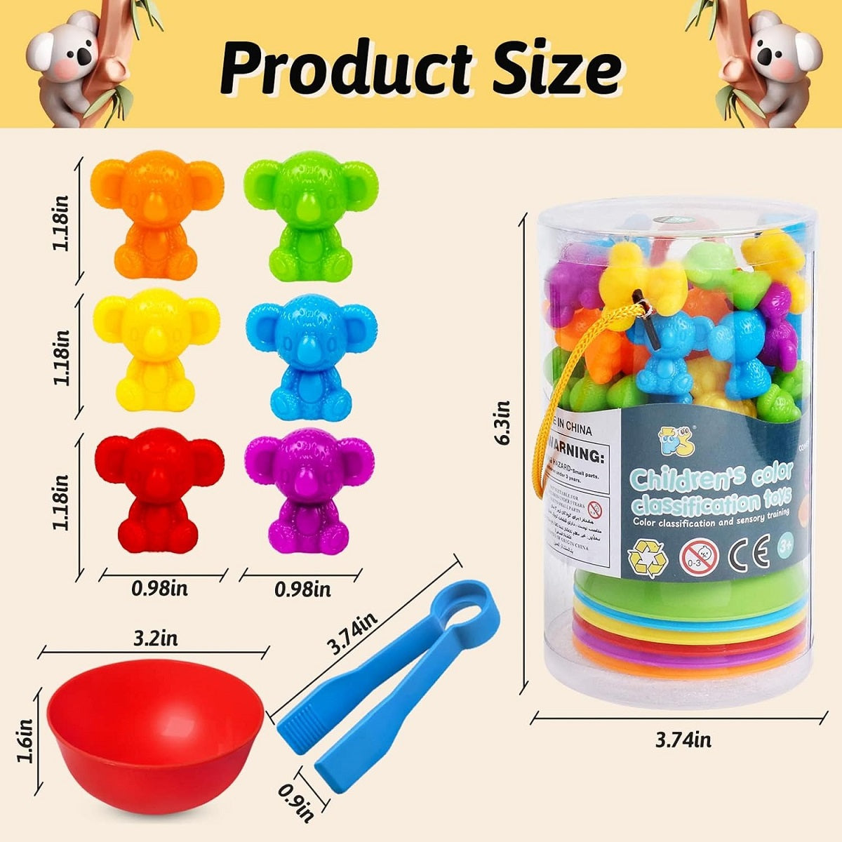 Color. Sort Bears Multicolor Counting & Color Sorting Bears Activity Set – MGT Toys