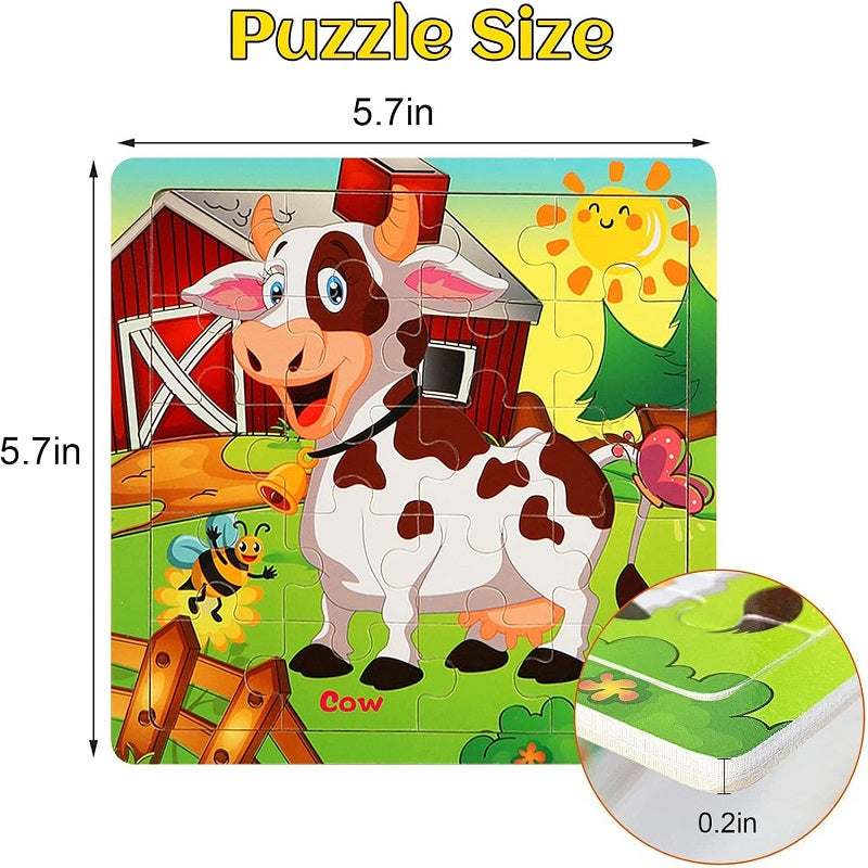 Wooden Jigsaw Puzzle Educational Board
