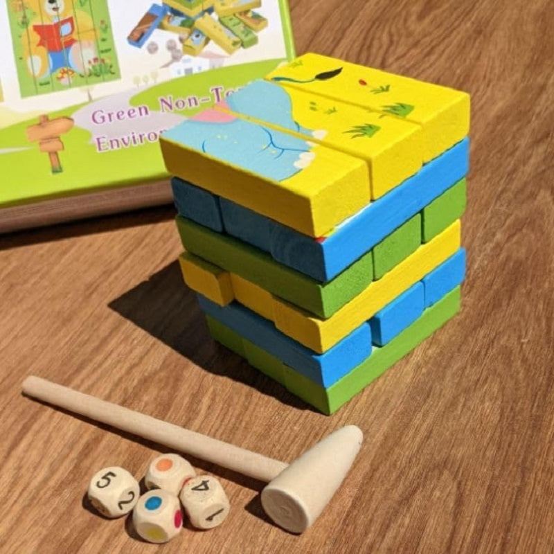 Wooden multifunctional Puzzle Jenga Set