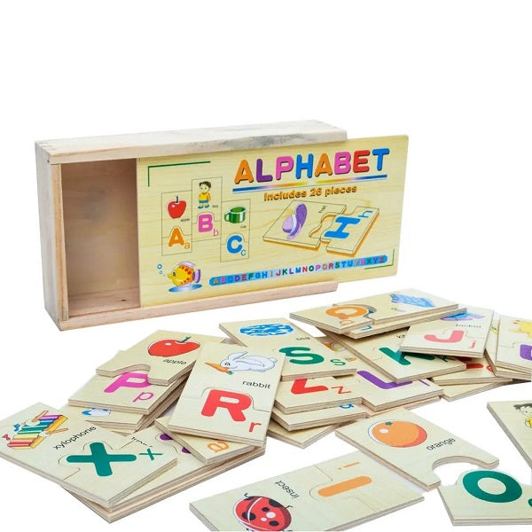 Wooden English Alphabets Puzzle With Matching Object