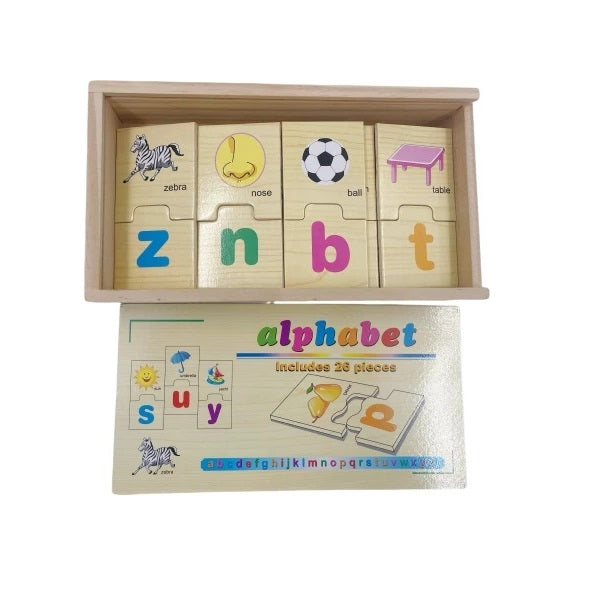 Wooden English Alphabets Puzzle With Matching Object