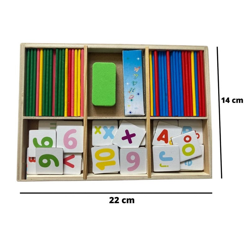 Wooden Leaning Educational Box With Black Board