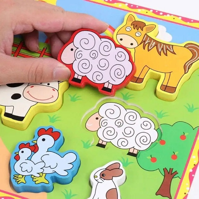 Wooden 3D Puzzle Sorting Educational Board