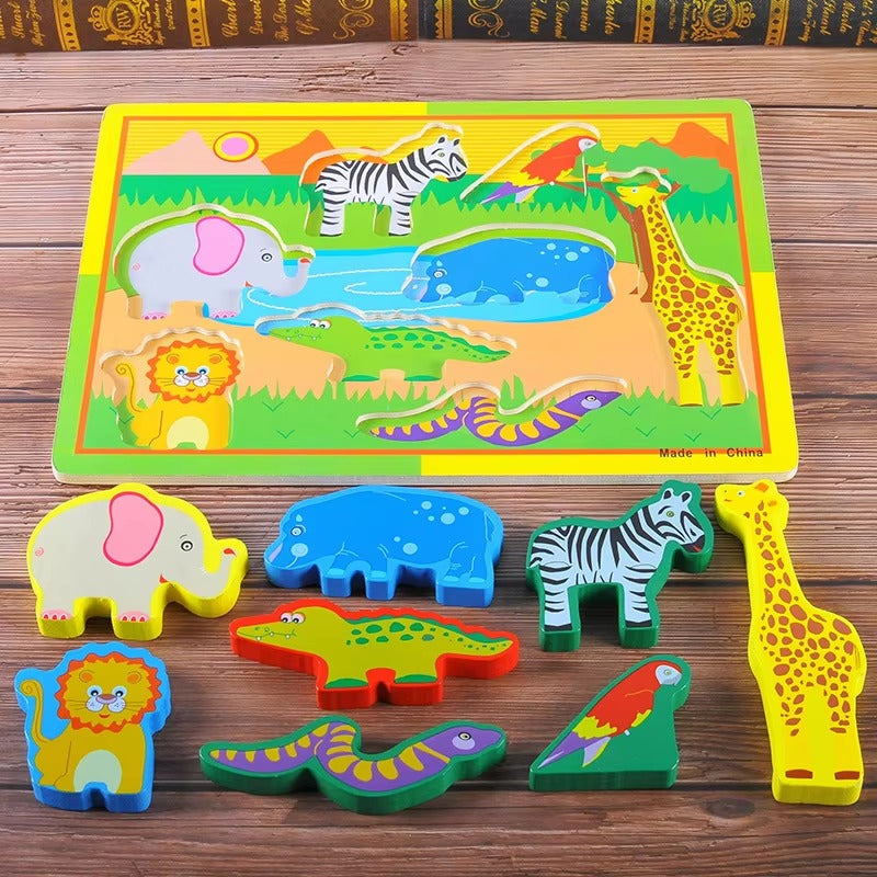 Wooden 3D Puzzle Sorting Educational Board