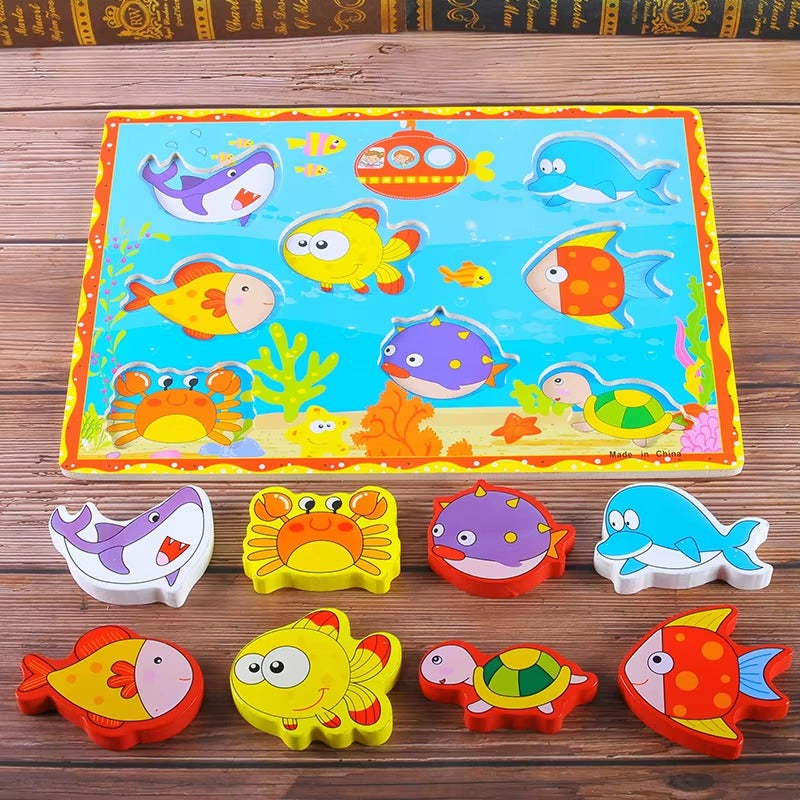 Wooden 3D Puzzle Sorting Educational Board