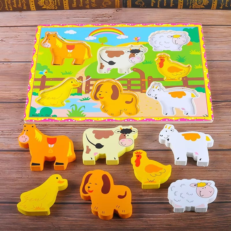 Wooden 3D Puzzle Sorting Educational Board