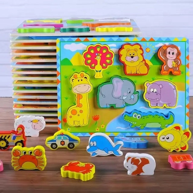 Wooden 3D Puzzle Sorting Educational Board