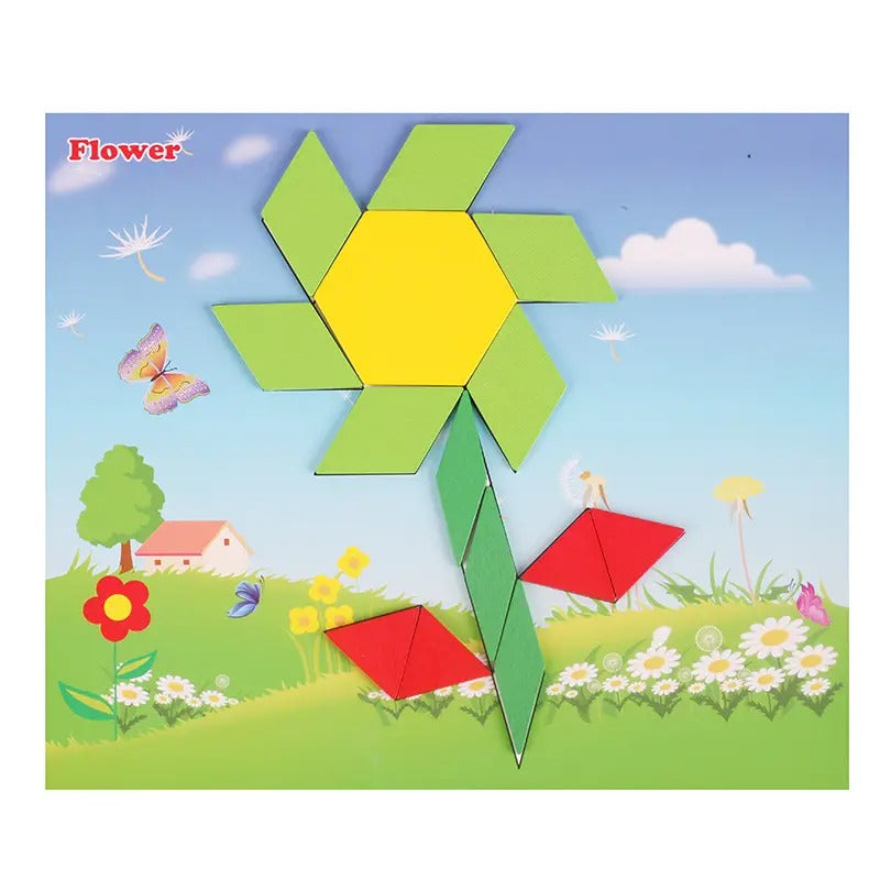Wooden Geometric Shape Tangram Puzzle 250 Pcs