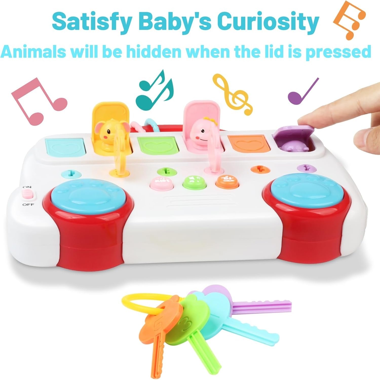 Musical Key Animal Pop Up Bus With Piano
