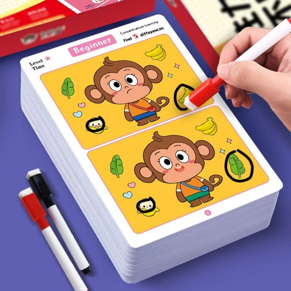 Montessori Find Difference In Flash Card Set