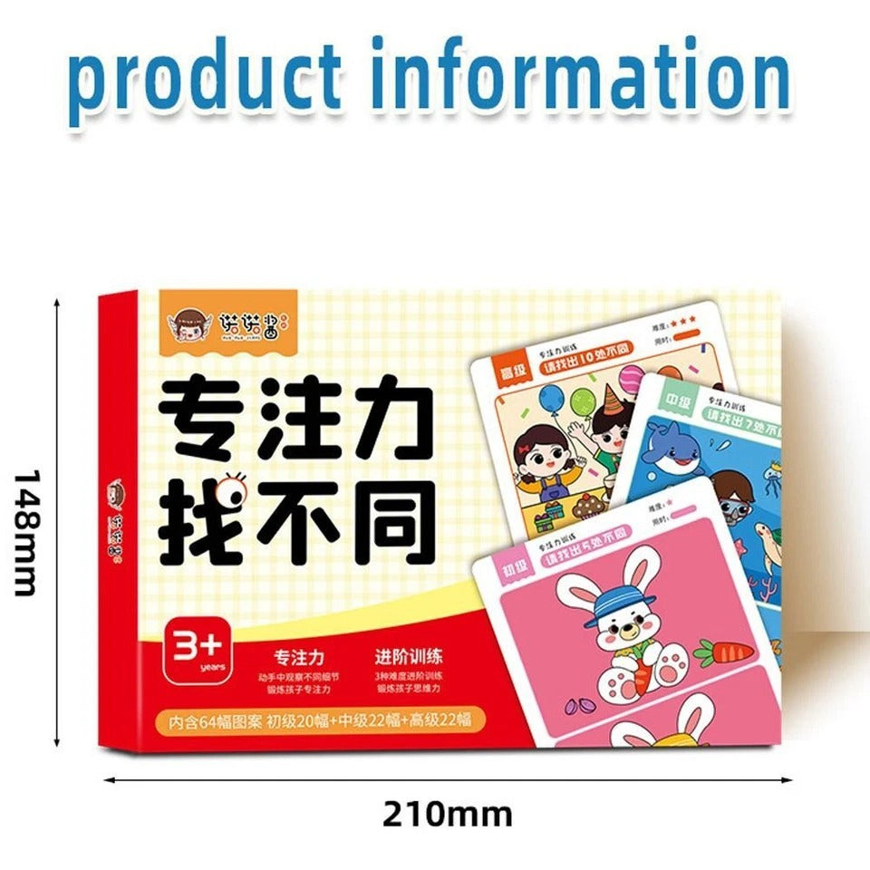 Montessori Find Difference In Flash Card Set