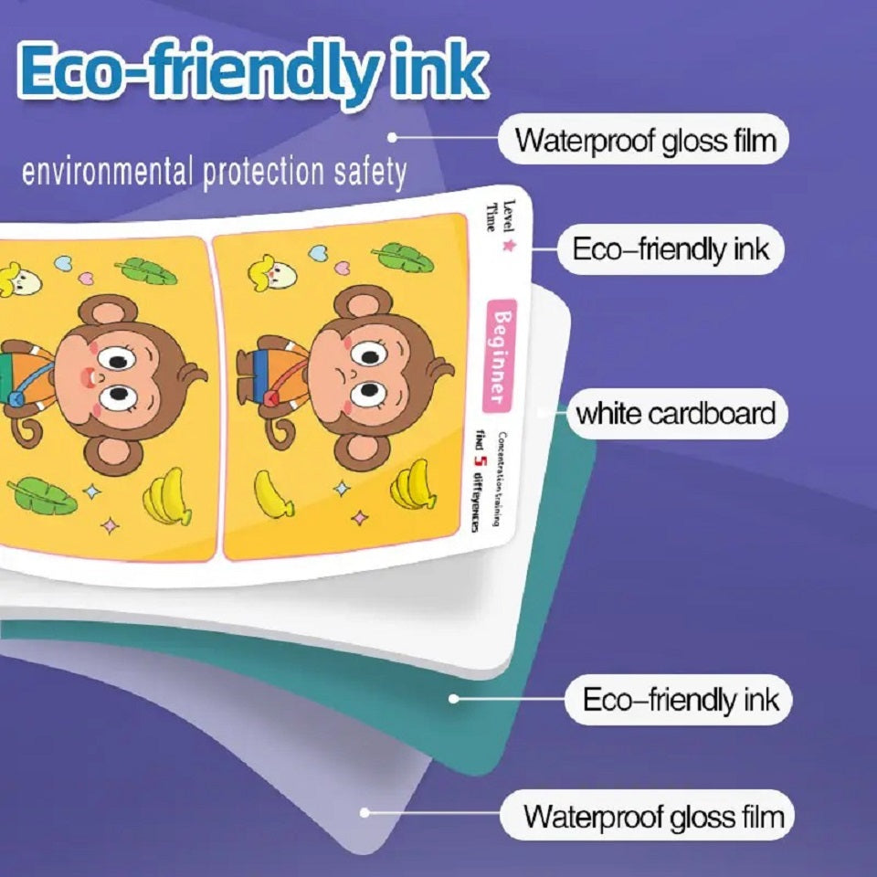 Montessori Find Difference In Flash Card Set