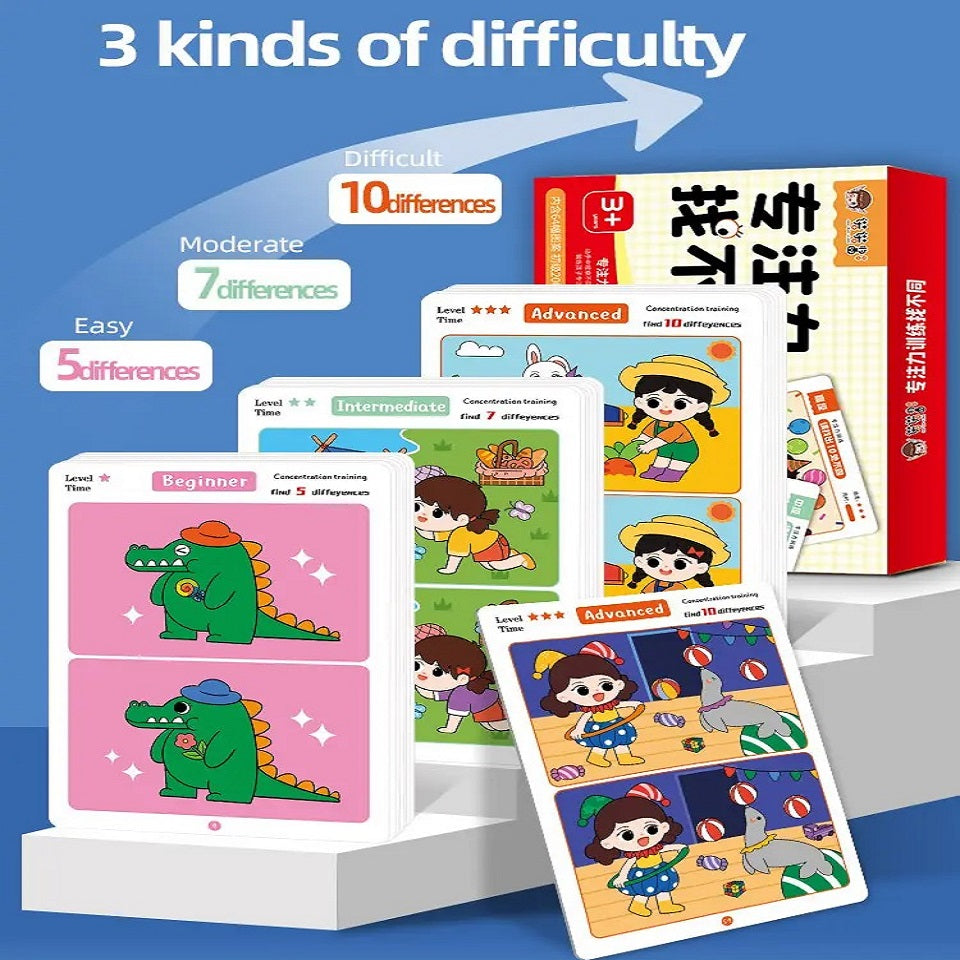 Montessori Find Difference In Flash Card Set