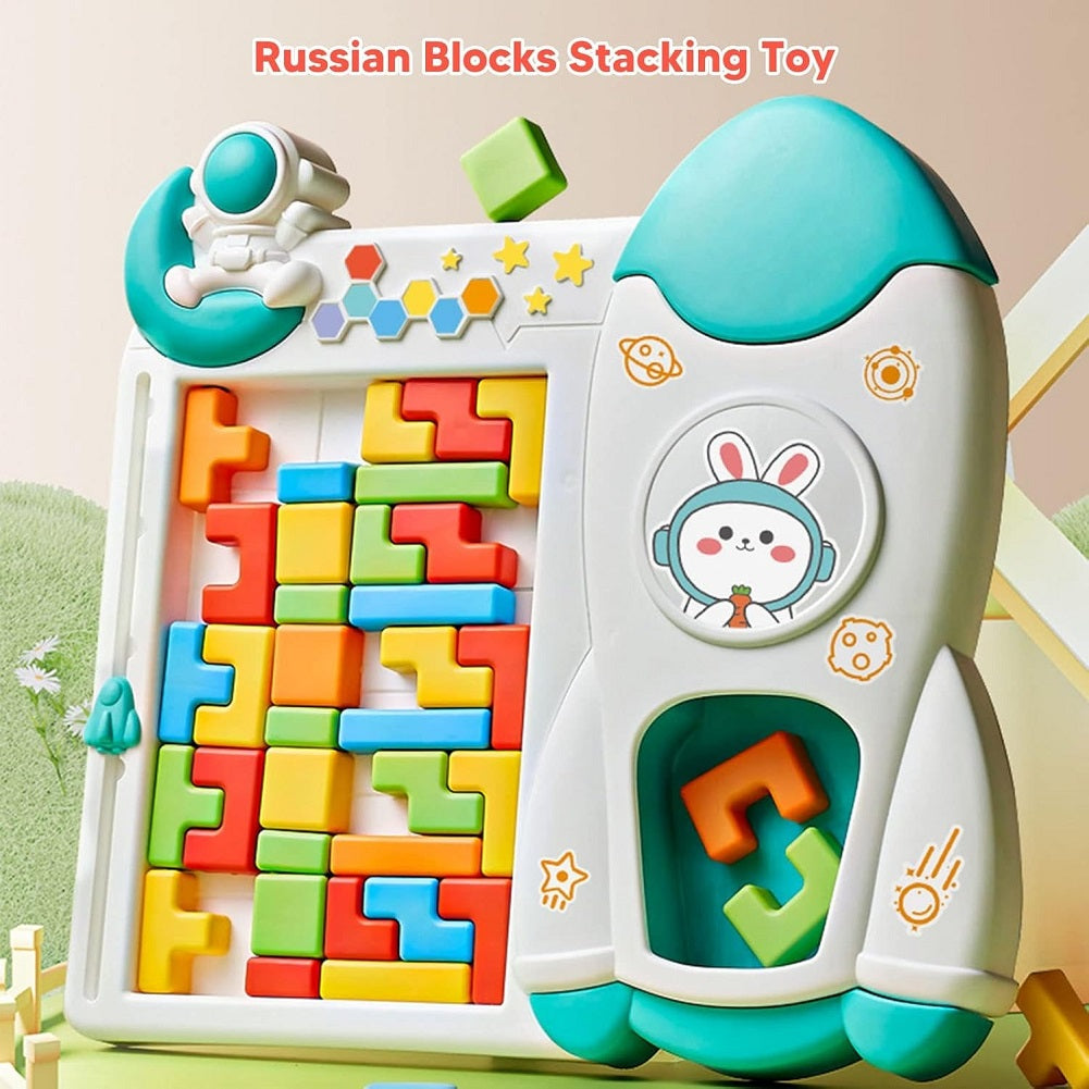 Space Rocket Theme Tetris Building Blocks