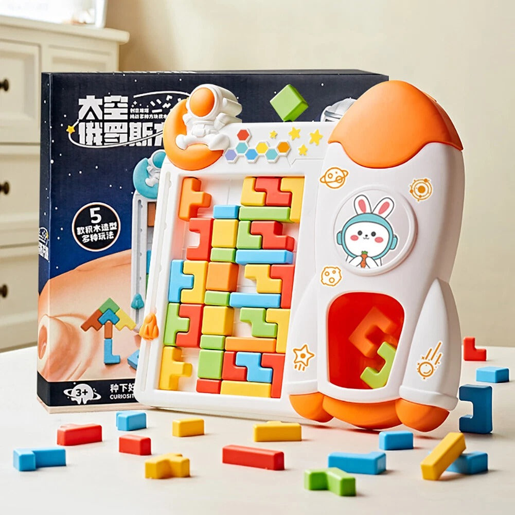 Space Rocket Theme Tetris Building Blocks