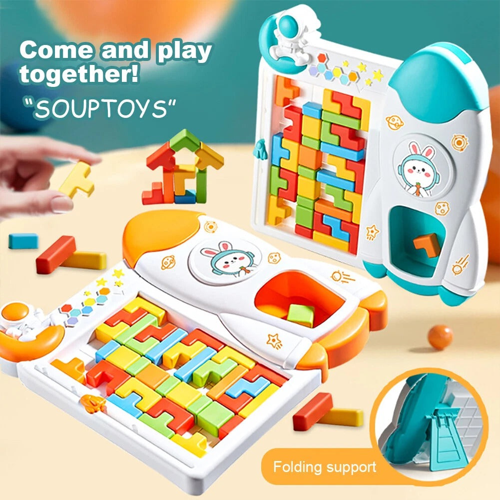 Space Rocket Theme Tetris Building Blocks