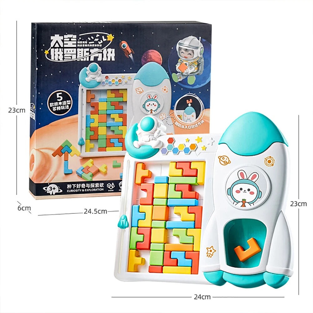Space Rocket Theme Tetris Building Blocks