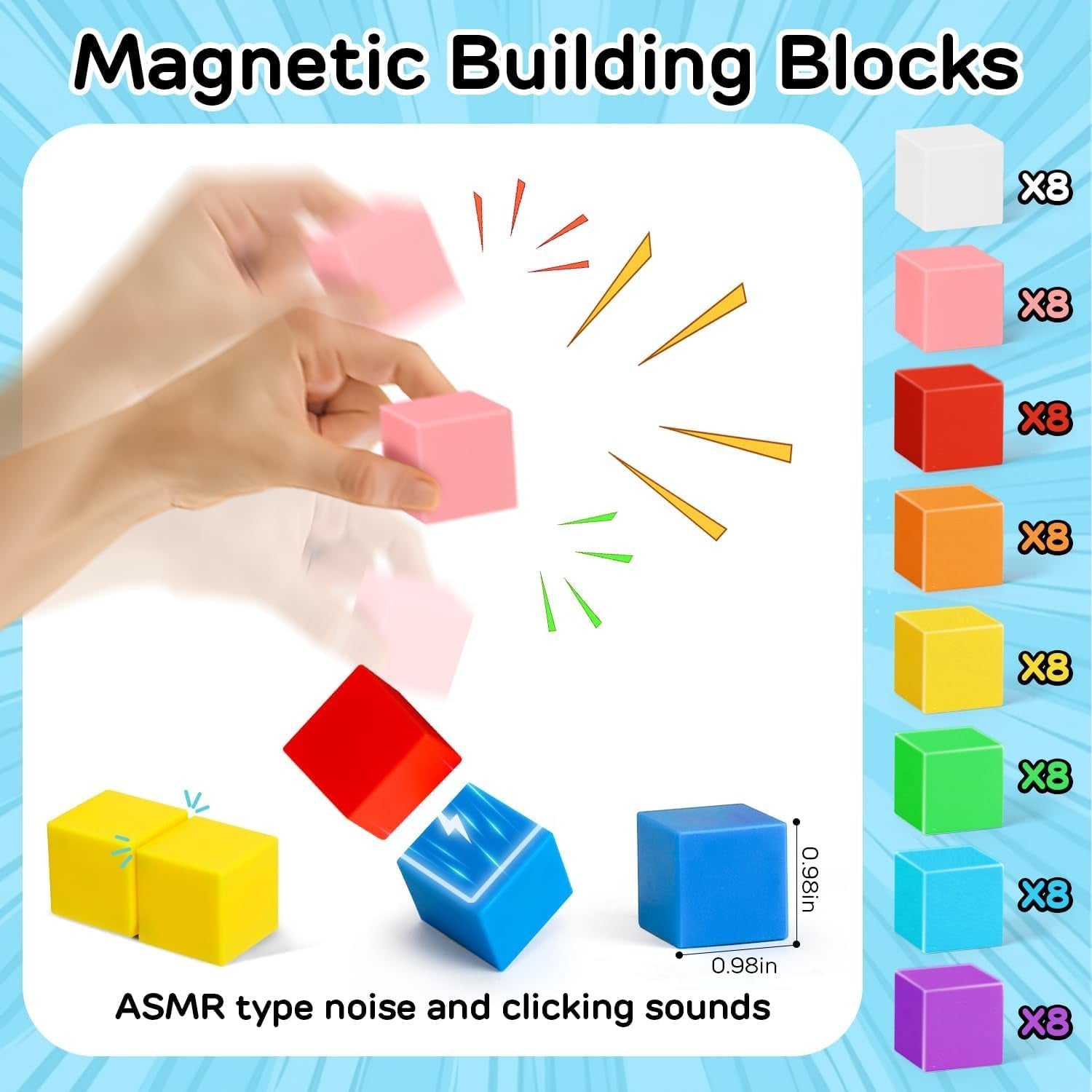 Multicolor Magnetic Building Cube Blocks