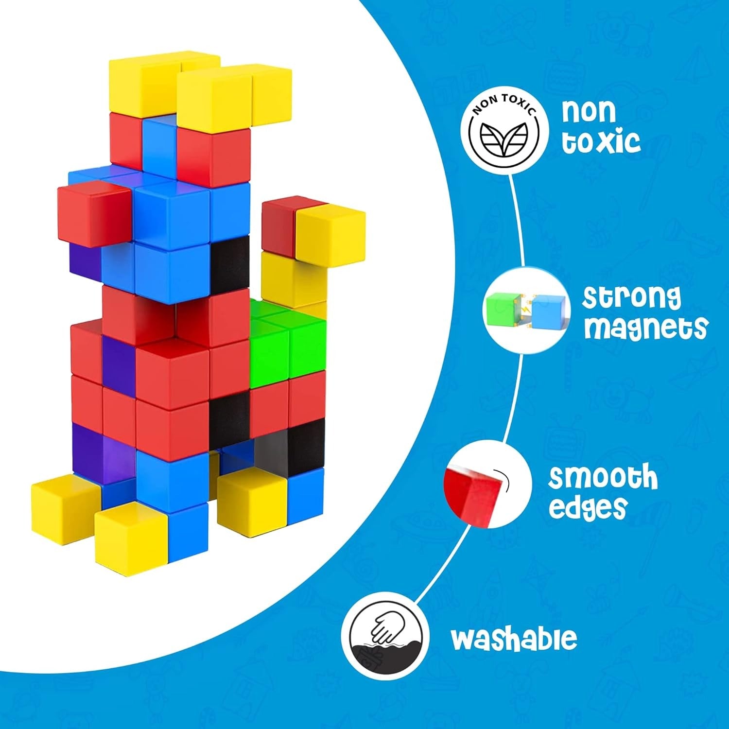 Multicolor Magnetic Building Cube Blocks