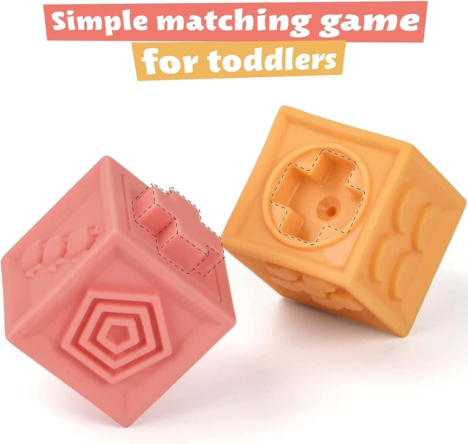 Soft Rubber Stacking Building Cube Blocks