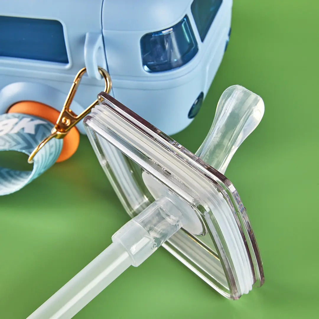 Bus Themed Water Bottle with Straw BPA