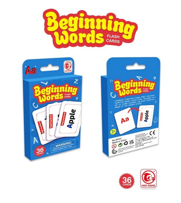 Early Educational Learning Beginning Words Flash Cards