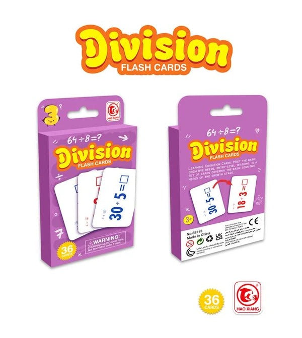 Early Educational Learning Division Flash Cards