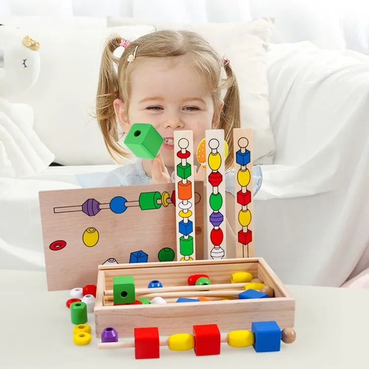 Wooden Montessori Educational Beaded Box