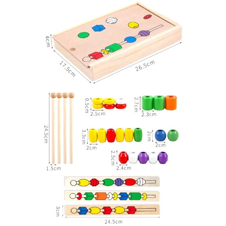 Wooden Montessori Educational Beaded Box