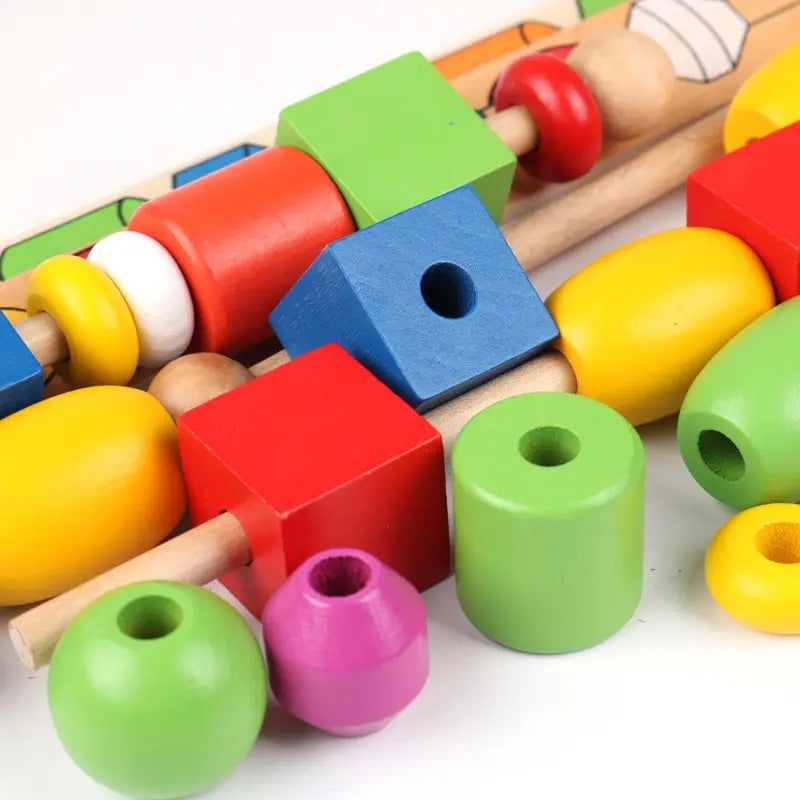 Wooden Montessori Educational Beaded Box