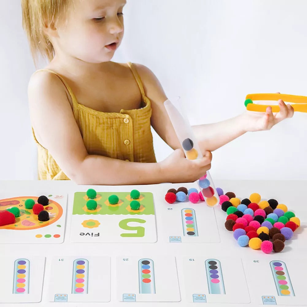 Clamp Plush Ball Counting With Flash Cards