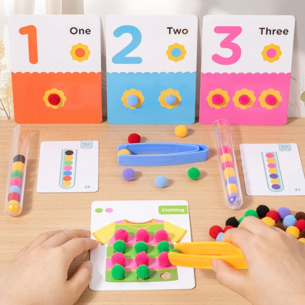 Clamp Plush Ball Counting With Flash Cards
