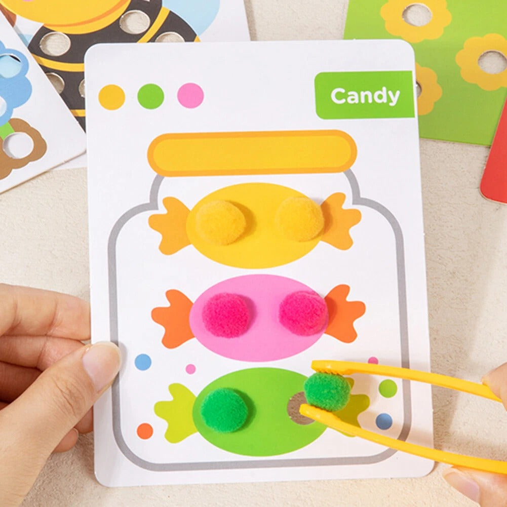 Clamp Plush Ball Counting With Flash Cards