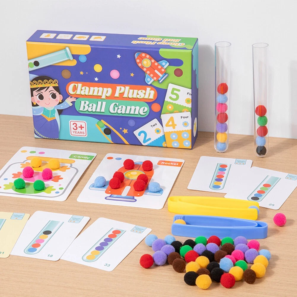 Clamp Plush Ball Counting With Flash Cards